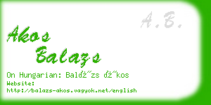 akos balazs business card
